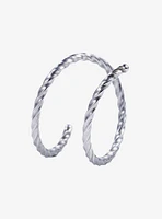 Steel Silver Twist Double Nose Hoop