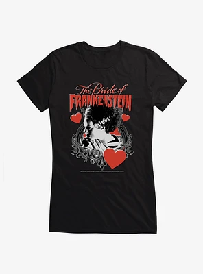 The Bride Of Frankenstein With Hearts Girls T-Shirt