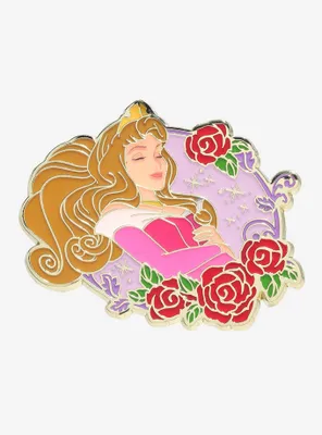 Disney Sleeping Beauty Aurora Floral Frame Enamel Pin