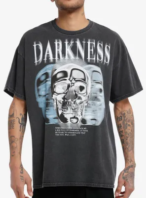 Social Collision® Darkness Skull Oversized T-Shirt