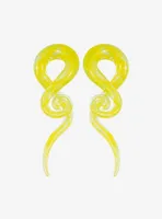 Glass Chartreuse Spiral Taper 2 Pack