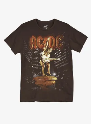 AC/DC Angus Young Statue Boyfriend Fit Girls T-Shirt