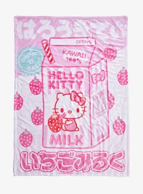 Sanrio Hello Kitty Strawberry Milk Sherpa Throw