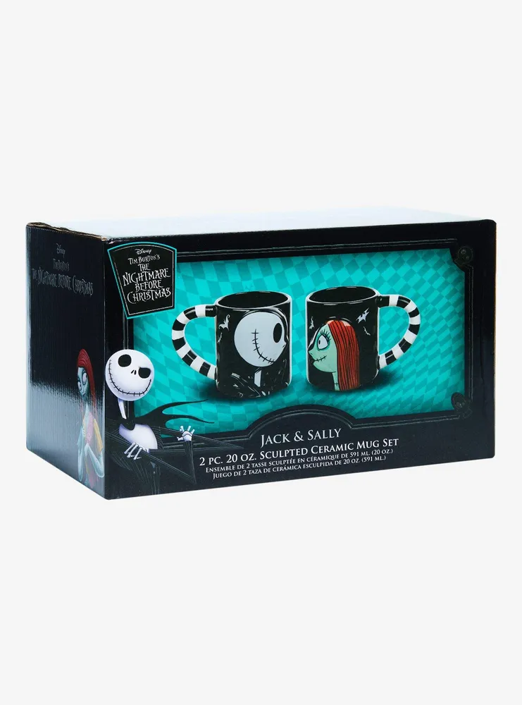 Disney The Nightmare Before Christmas Jack and Sally Embossed Mug Set