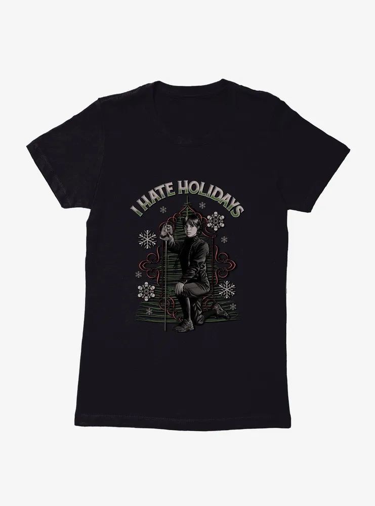 Wednesday I Hate Holidays Womens T-Shirt