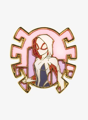 Loungefly Spider-Man: Across the Spider-Verse Spider-Gwen Stained Glass Enamel Pin — BoxLunch Exclusive
