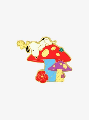 Loungefly Peanuts Snoopy and Woodstock Mushroom Enamel Pin — BoxLunch Exclusive