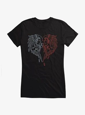 Good Omens Line Art Aziraphale & Crowley Girls T-Shirt