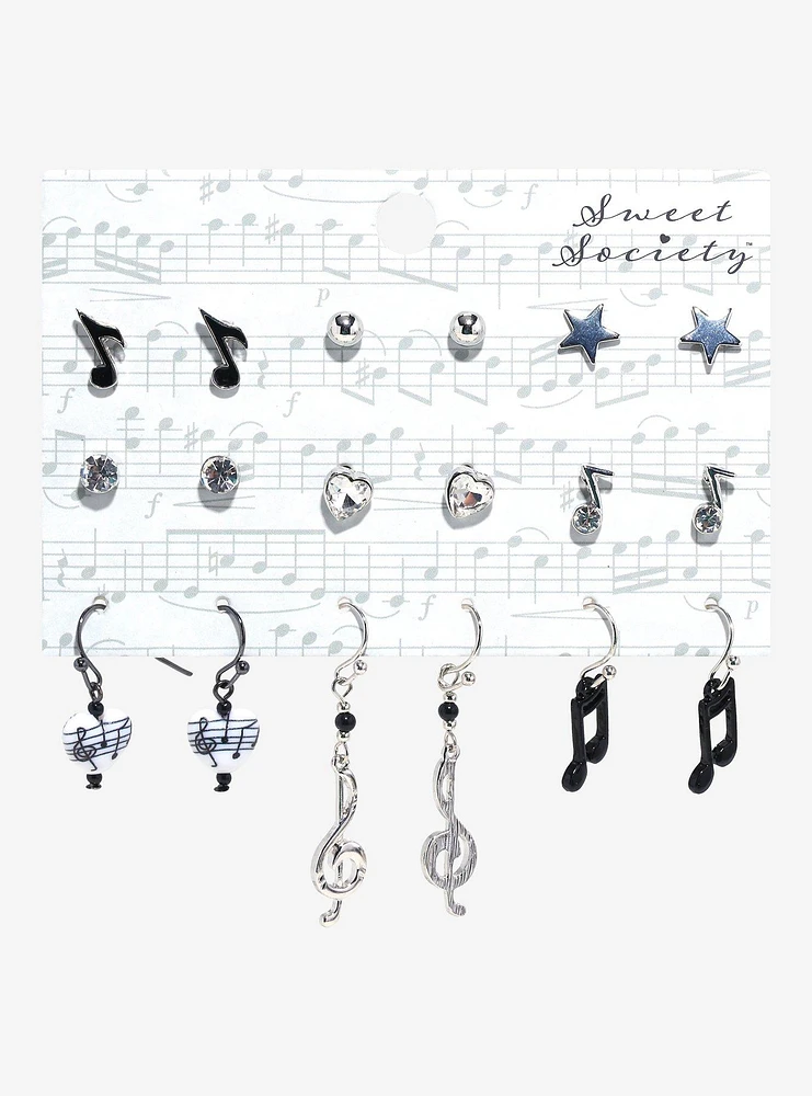 Sweet Society Music Note Stud & Earring Set