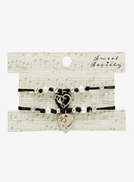 Sweet Society Music Note Guitar Pick Best Friend Cord Bracelet Set