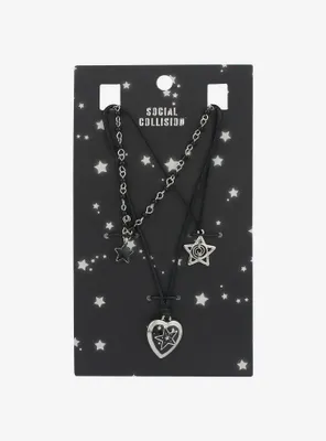 Social Collision Star Heart Necklace Set