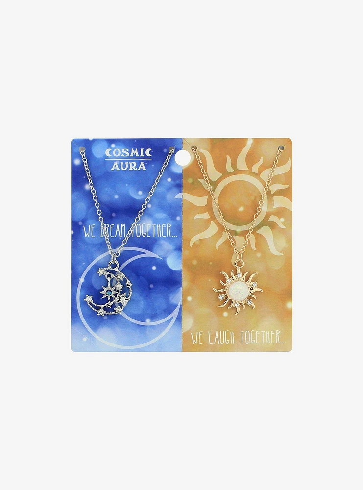 Cosmic Aura Celestial Opal Best Friend Necklace Set