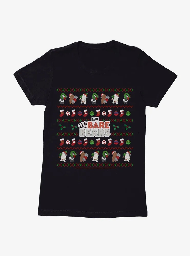 We Bear Bears Festive Ugly Christmas Pattern Womens T-Shirt