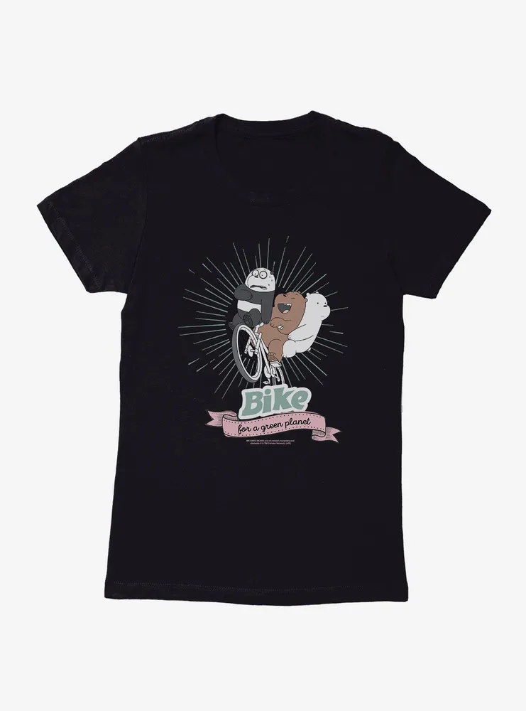 We Bare Bears Bike For A Green Planet Womens T-Shirt