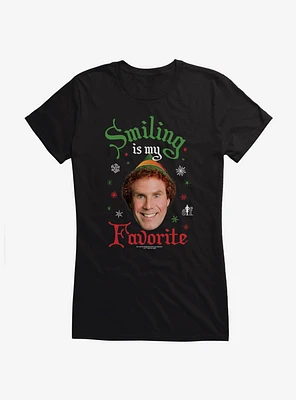 Elf Smiling Is My Favorite Girls T-Shirt