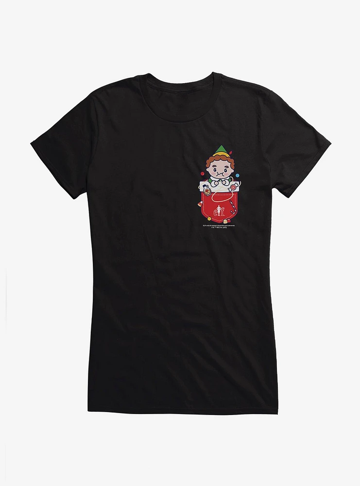 Elf Faux Pocket Buddy Girls T-Shirt