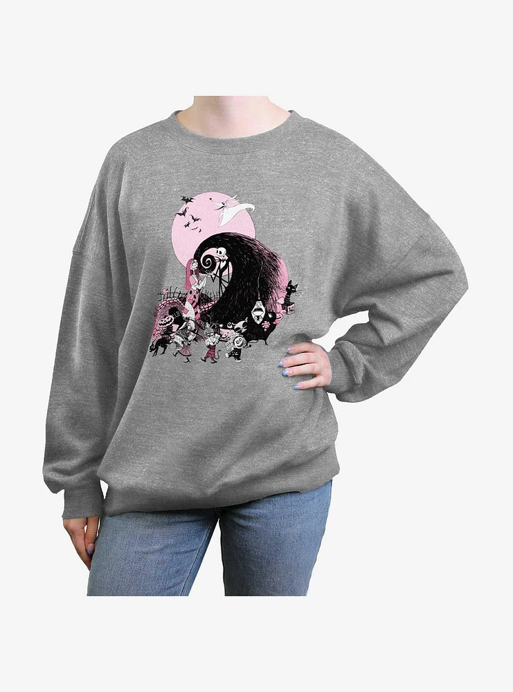 Disney The Nightmare Before Christmas Scare Group Girls Oversized Sweatshirt