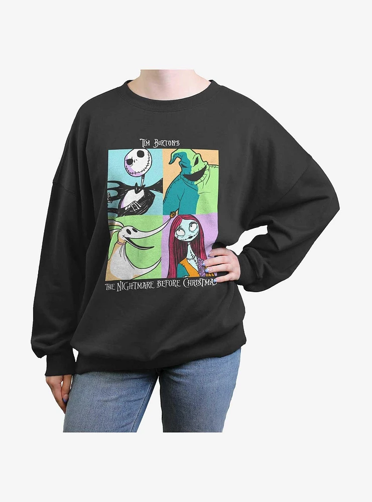 Disney The Nightmare Before Christmas Scream Team Girls Oversized Sweatshirt