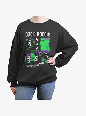Disney The Nightmare Before Christmas Oogie Boogie Let's Roll Dice Girls Oversized Sweatshirt
