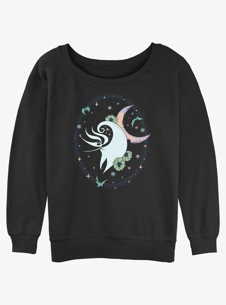 Disney The Nightmare Before Christmas Zero Moon Dance Womens Slouchy Sweatshirt