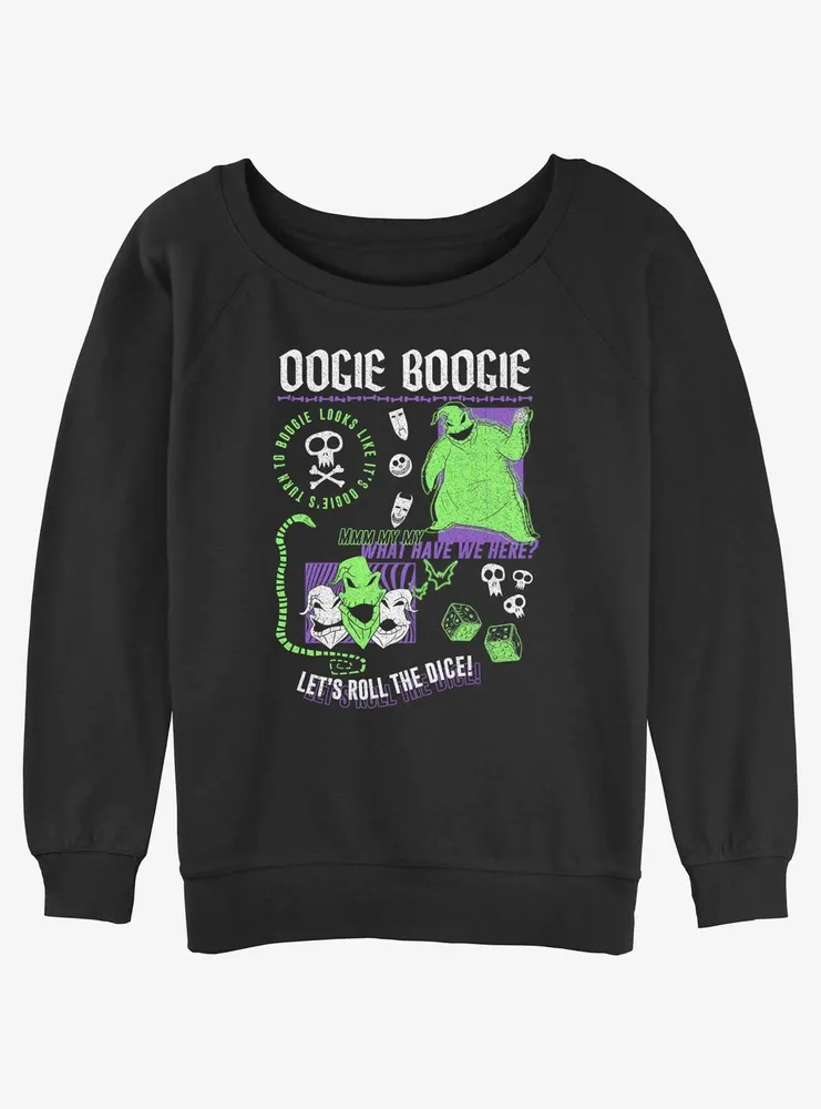 Disney The Nightmare Before Christmas Oogie Boogie Let's Roll Dice Womens Slouchy Sweatshirt