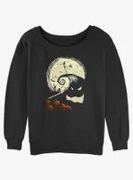 Disney The Nightmare Before Christmas Jack On Pumpkin Hill Womens Slouchy Sweatshirt