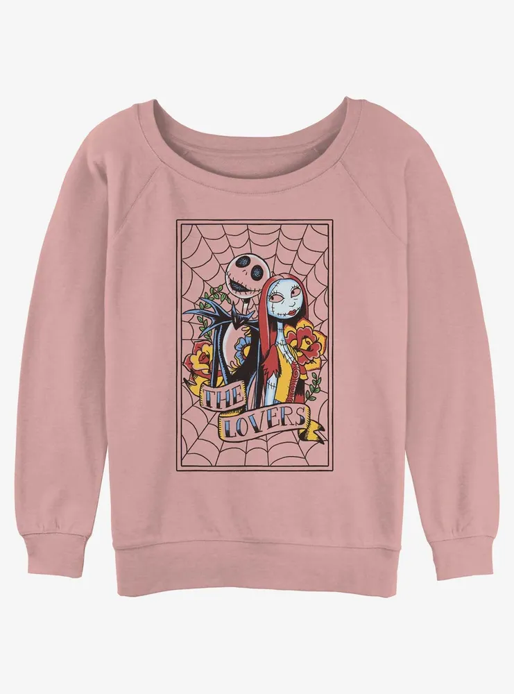 Disney The Nightmare Before Christmas Jack and Sally Lovers Womens Slouchy Sweatshirt