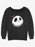 Disney The Nightmare Before Christmas Jack Skull Bat Womens Slouchy Sweatshirt