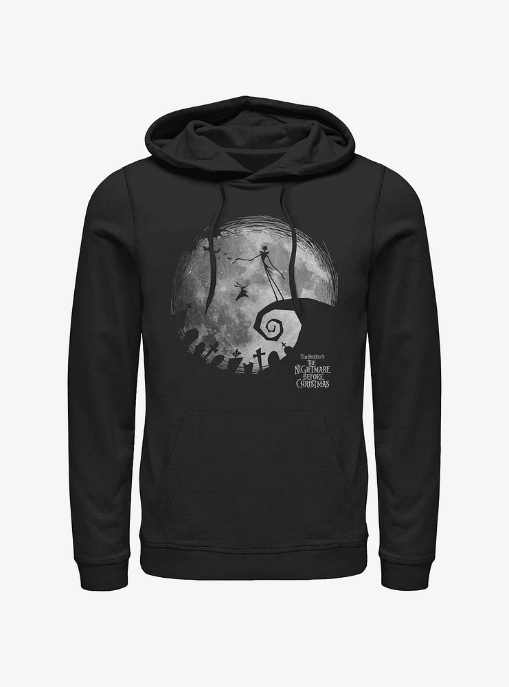 Disney The Nightmare Before Christmas Jack and Zero Graveyard Moon Hoodie