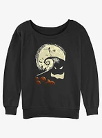 Disney The Nightmare Before Christmas Jack On Pumpkin Hill Girls Slouchy Sweatshirt