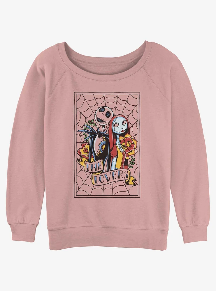 Disney The Nightmare Before Christmas Jack and Sally Lovers Girls Slouchy Sweatshirt