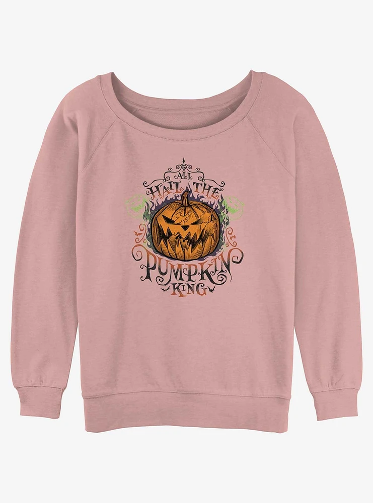 Disney The Nightmare Before Christmas All Hail Pumpkin King Girls Slouchy Sweatshirt