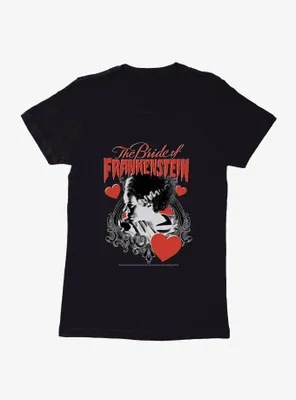 The Bride Of Frankenstein With Hearts Womens T-Shirt