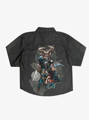 Marvel Avengers Long Sleeve Youth Denim Shirt