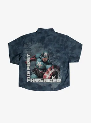 Marvel Captain America Long Sleeve Youth Denim Shirt