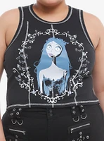 Corpse Bride Emily Ribbed Girls Crop Tank Top Plus