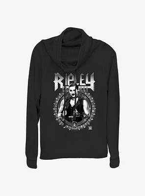 WWE Ripley Metal Portrait Girls Cowl Neck Long-Sleeve Top