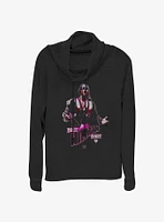 WWE Bret Hitman Hart Girls Cowl Neck Long-Sleeve Top