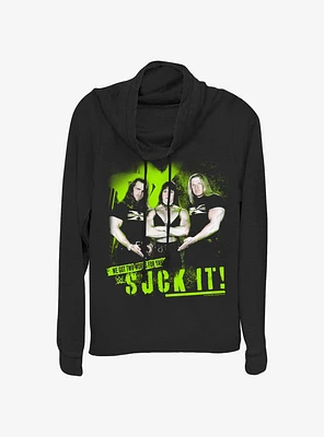 WWE DX Two Words For Yah Girls Cowl Neck Long-Sleeve Top