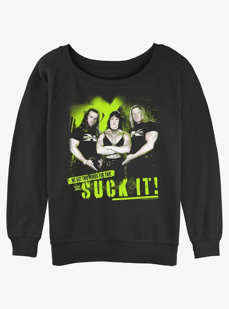 WWE DX Two Words For Yah Womens Slouchy Sweatshirt