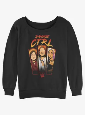 WWE Damage CTRL Panels Womens Slouchy Sweatshirt