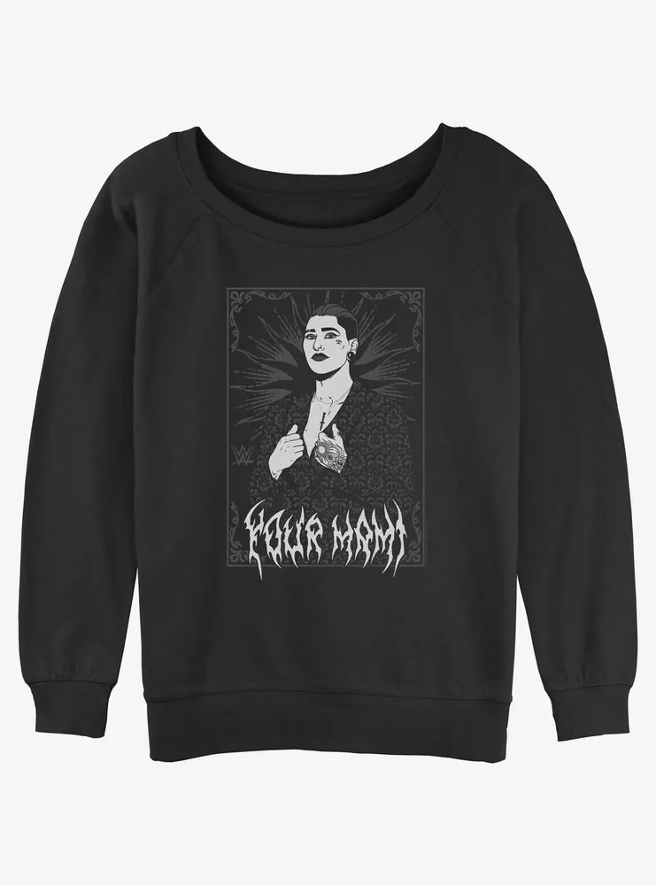 WWE Rhea Ripley Your Mami Tarot Womens Slouchy Sweatshirt