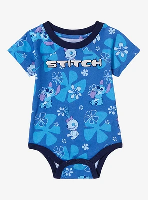 Disney Lilo & Stitch Scrump Floral Allover Print Infant One-Piece — BoxLunch Exclusive