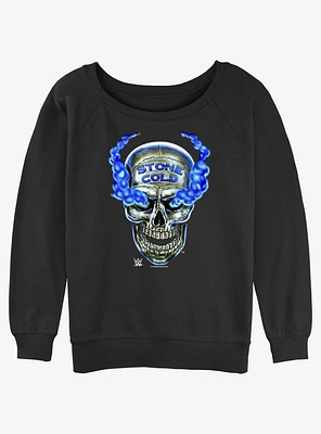 WWE Stone Cold Steve Austin Skull Girls Slouchy Sweatshirt