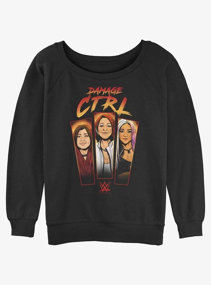 WWE Damage CTRL Panels Girls Slouchy Sweatshirt