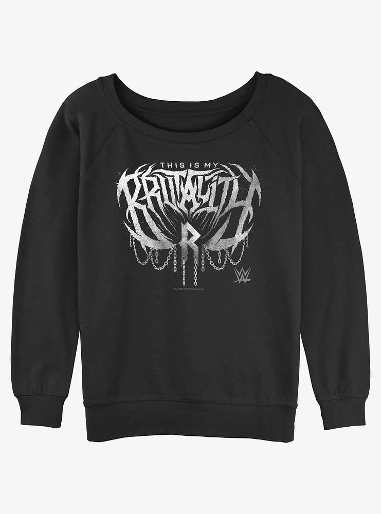 WWE Rhea Ripley This Is My Brutality Girls Slouchy Sweatshirt