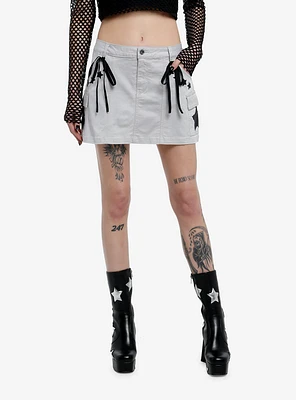 Social Collision Grey & Black Star Mini Skort