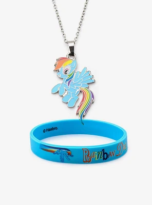My Little Pony Rainbow Dash Necklace & Silicone Bracelet Set