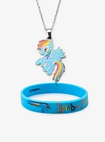My Little Pony Rainbow Dash Necklace & Silicone Bracelet Set
