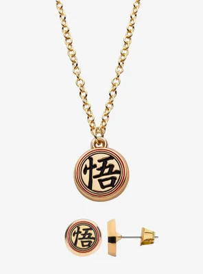 Dragon Ball Z Kanji Necklace & Earring Set